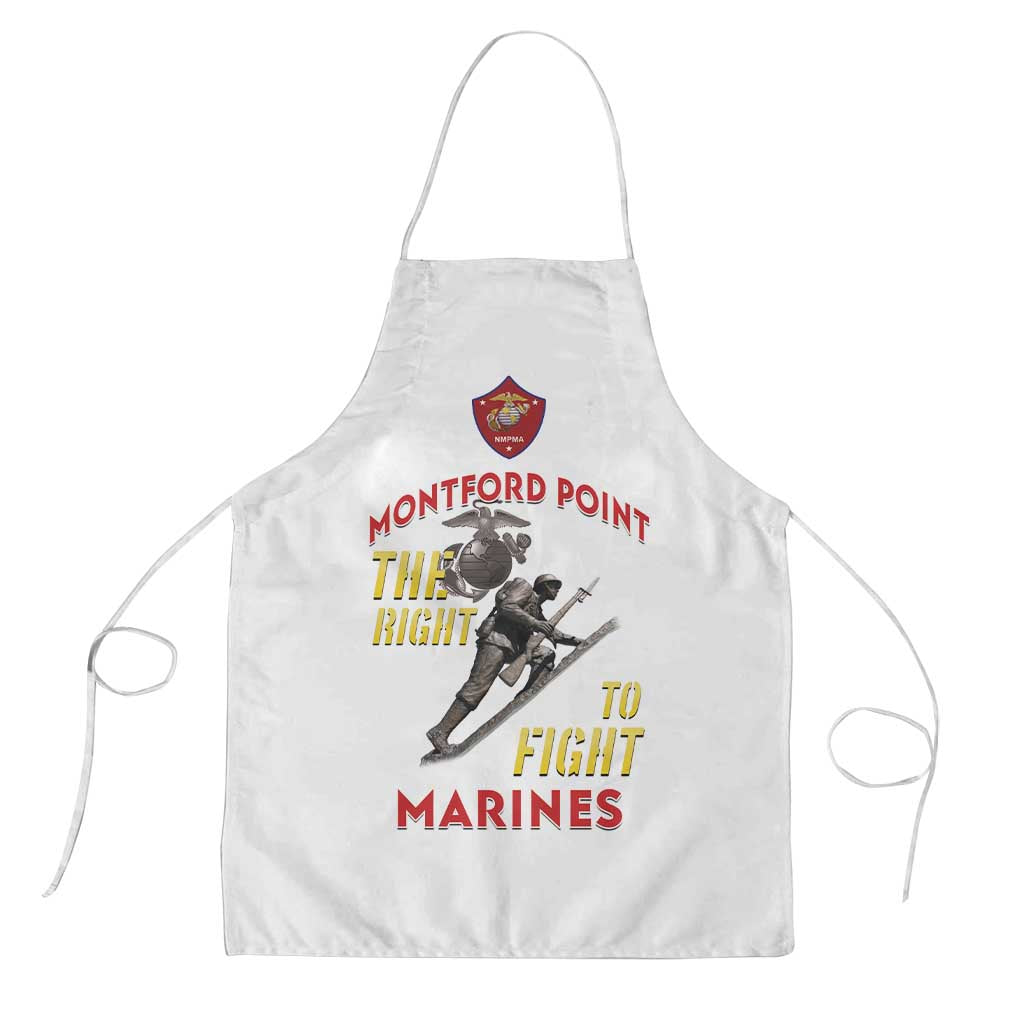 Montford Point Marines Apron The Right To Fight - White
