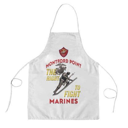 Montford Point Marines Apron The Right To Fight - White