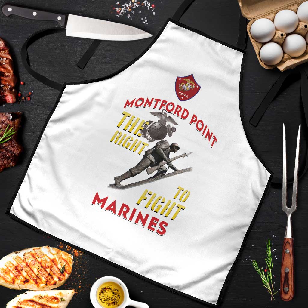 Montford Point Marines Apron The Right To Fight - White