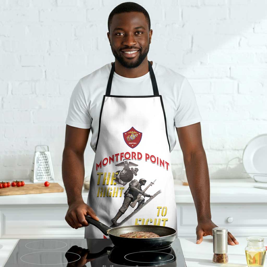Montford Point Marines Apron The Right To Fight - White