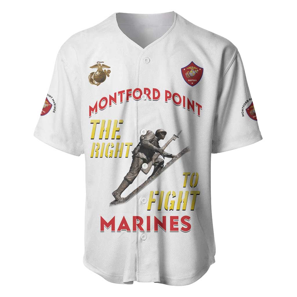African American Heroes Baseball Jersey Montford Point Marines - White - African Pride