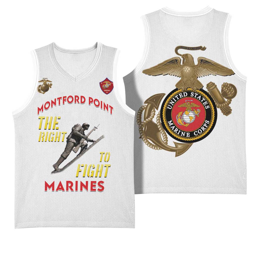 African American Heroes Basketball Jersey Montford Point Marines - White LT15