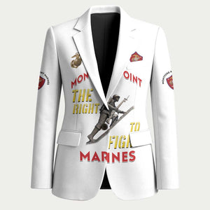 Montford Point Marines Blazer The Right To Fight - White