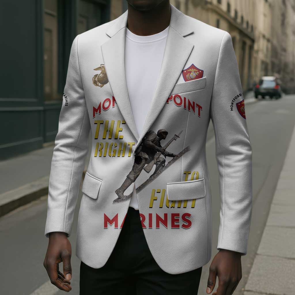 Montford Point Marines Blazer The Right To Fight - White