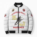 Montford Point Marines Bomber Puffer Jacket The Right To Fight - White