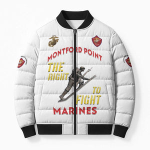 Montford Point Marines Bomber Puffer Jacket The Right To Fight - White