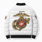 Montford Point Marines Bomber Puffer Jacket The Right To Fight - White