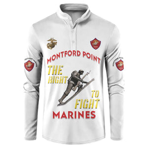 Montford Point Marines Button Sweatshirt The Right To Fight - White