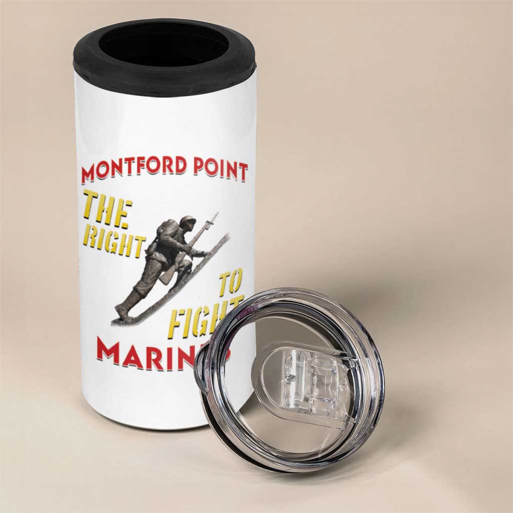 African American Heroes 4 in 1 Can Cooler Tumbler Montford Point Marines - White - African Pride