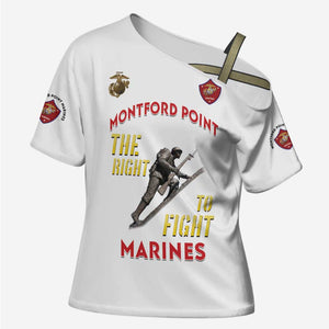 Montford Point Marines Cross Shoulder Shirt The Right To Fight - White