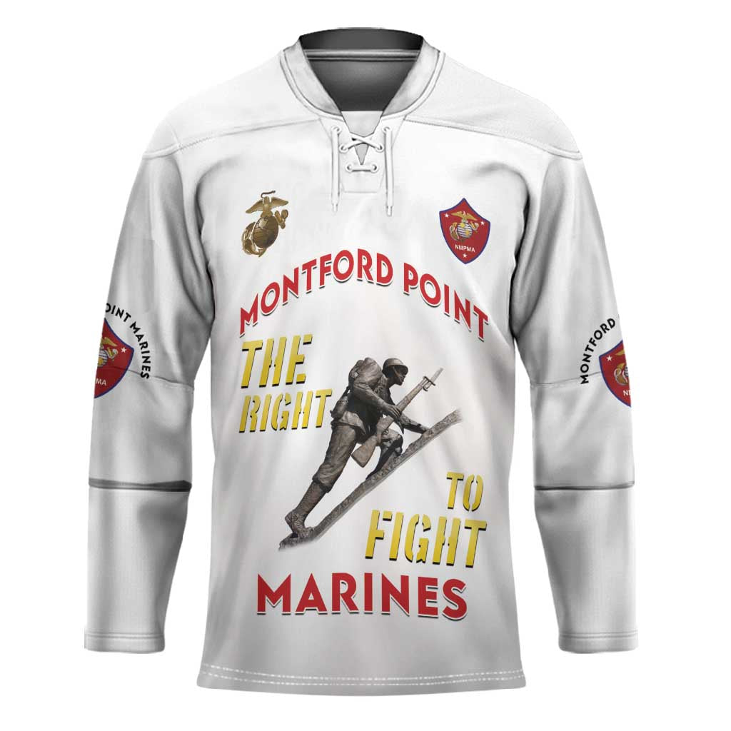 Montford Point Marines Hockey Jersey The Right To Fight - White