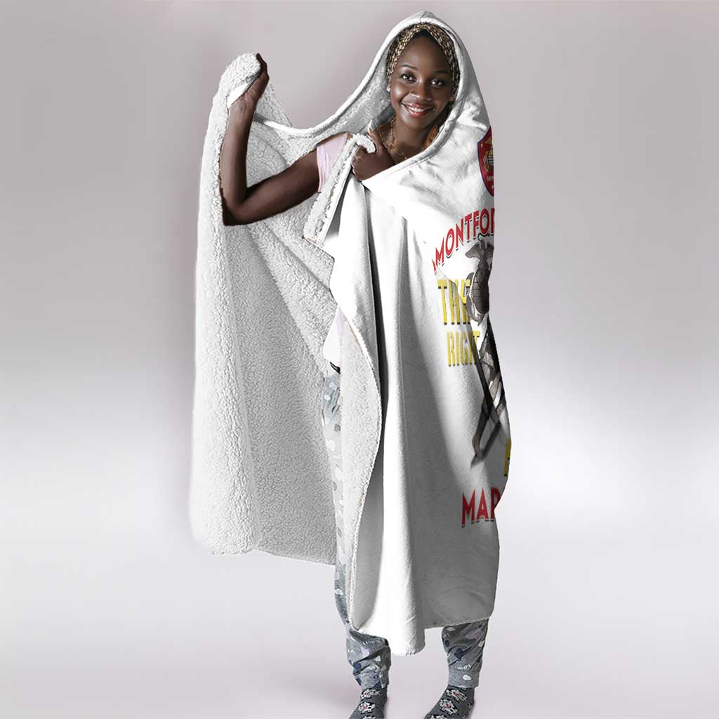 African American Heroes Hooded Blanket Montford Point Marines - White - African Pride