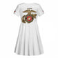 African American Heroes Kid Short Sleeve Dress Montford Point Marines - White - African Pride