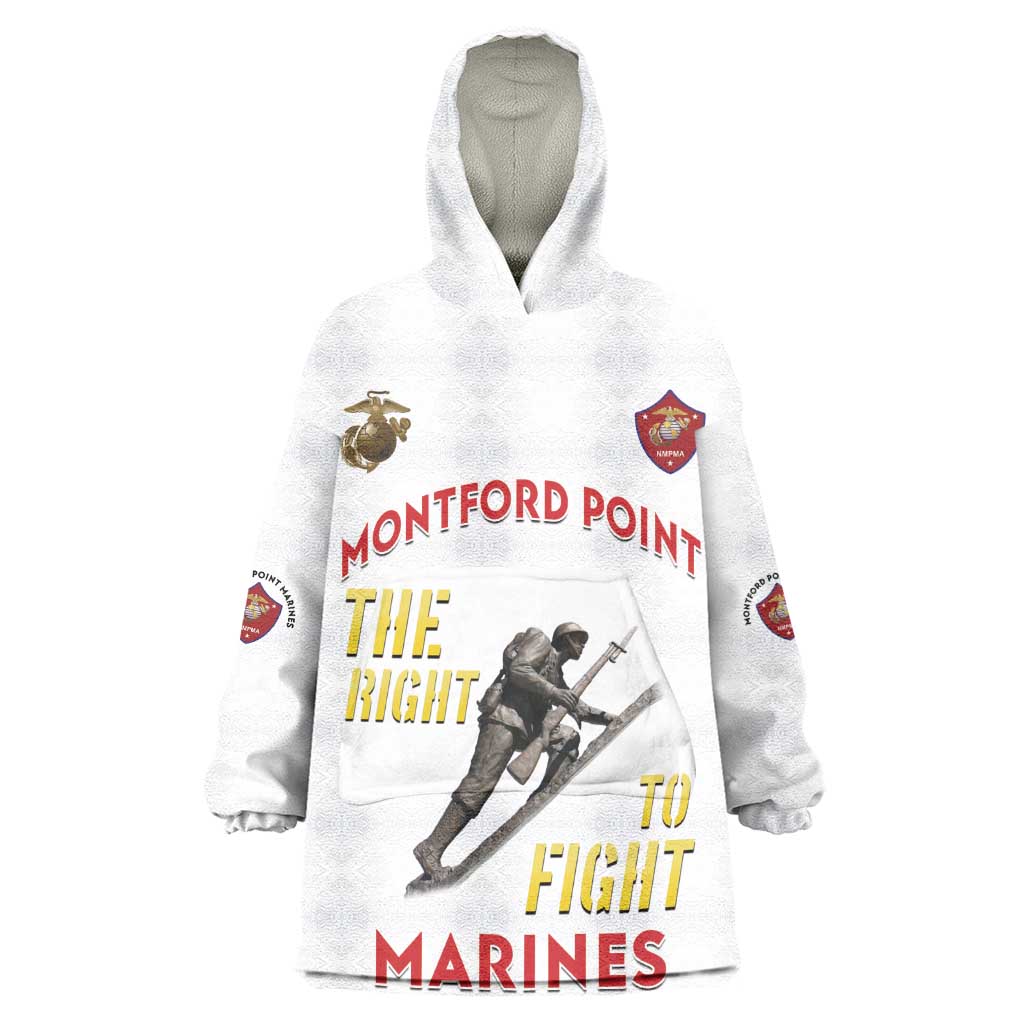 African American Heroes Kid Wearable Blanket Hoodie Montford Point Marines - White - African Pride