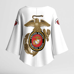 Montford Point Marines Kimono Sleeve Blouse The Right To Fight - White