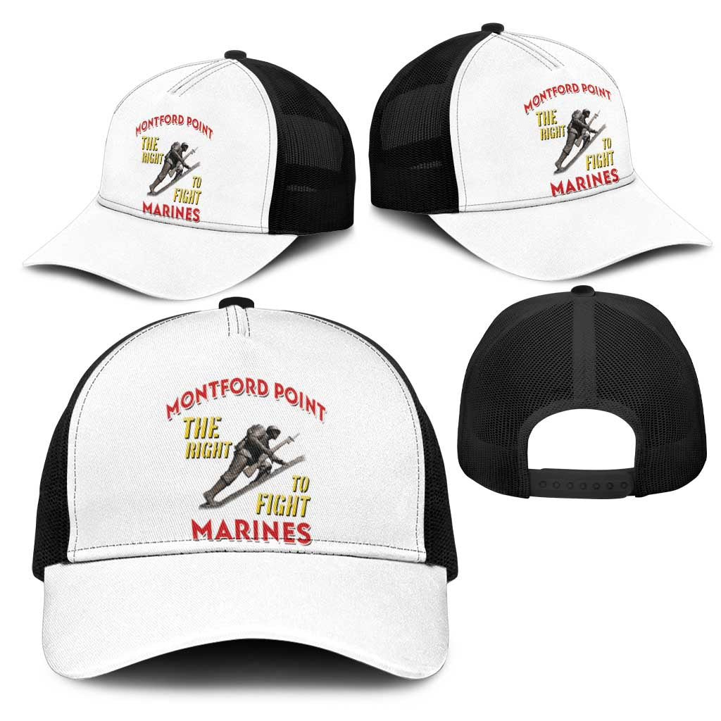 Montford Point Marines Mesh Trucker Cap The Right To Fight - White - African Pride