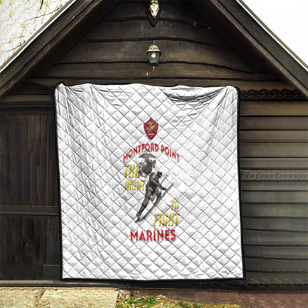 African American Heroes Quilt Montford Point Marines - White - African Pride