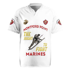 African American Heroes Rugby Jersey Montford Point Marines - White - African Pride