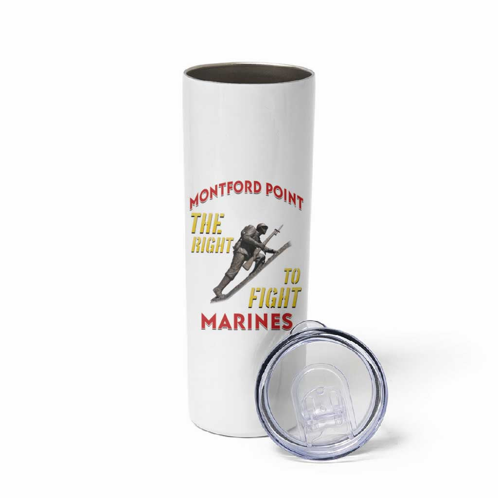 African American Heroes Skinny Tumbler Montford Point Marines - White - African Pride