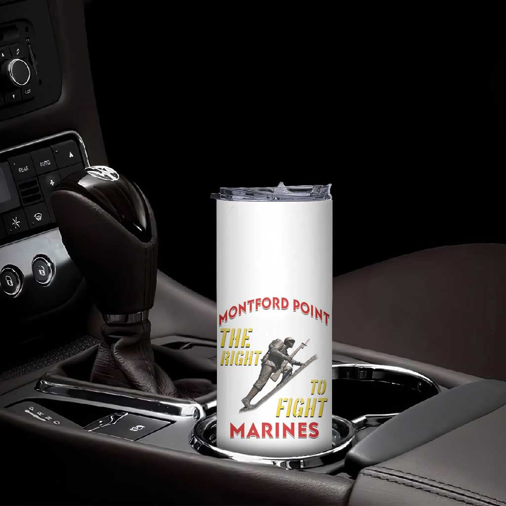 African American Heroes Skinny Tumbler Montford Point Marines - White - African Pride