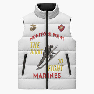 Montford Point Marines Sleeveless Puffer Jacket The Right To Fight - White