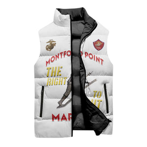 Montford Point Marines Sleeveless Puffer Jacket The Right To Fight - White