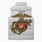 Montford Point Marines Sleeveless Puffer Jacket The Right To Fight - White