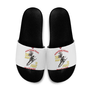 Montford Point Marines Slide Sandals The Right To Fight - White