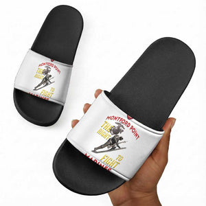 Montford Point Marines Slide Sandals The Right To Fight - White
