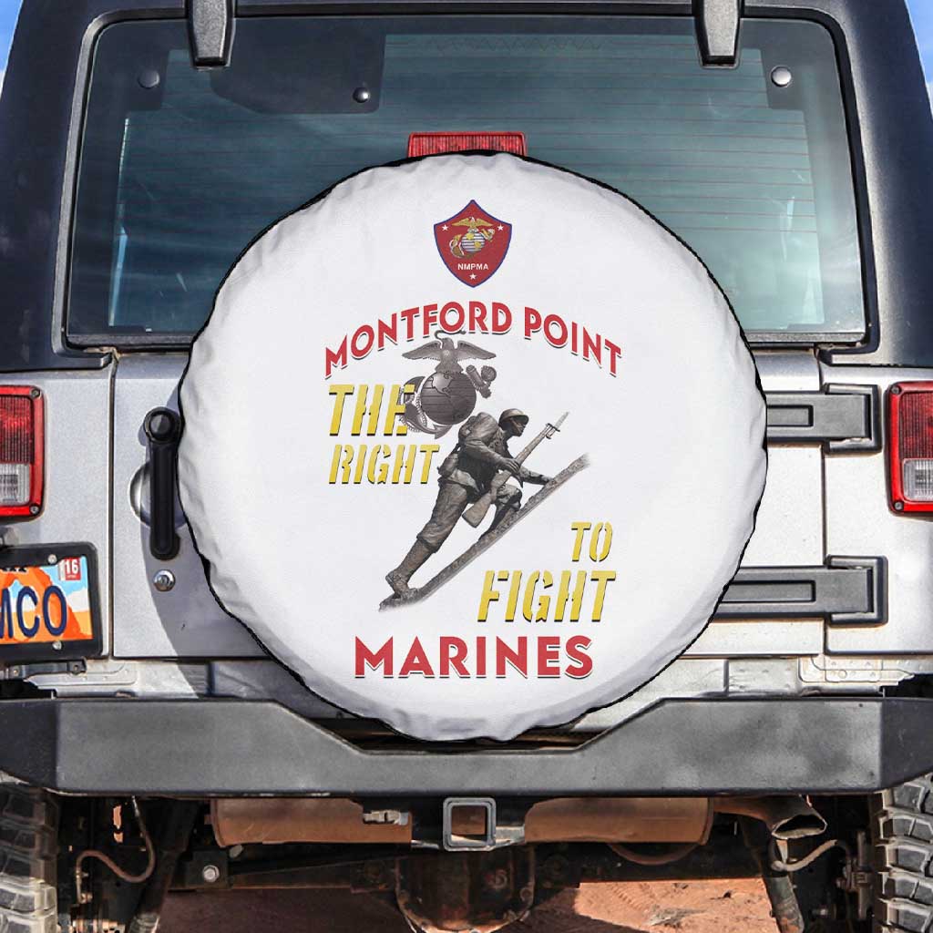 African American Heroes Spare Tire Cover Montford Point Marines - White - African Pride