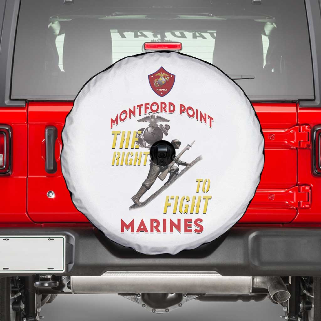 African American Heroes Spare Tire Cover Montford Point Marines - White - African Pride