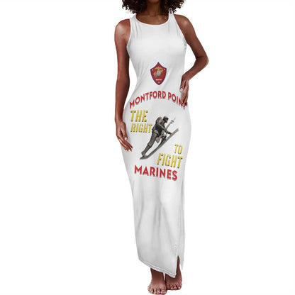 African American Heroes Tank Maxi Dress Montford Point Marines - White - African Pride