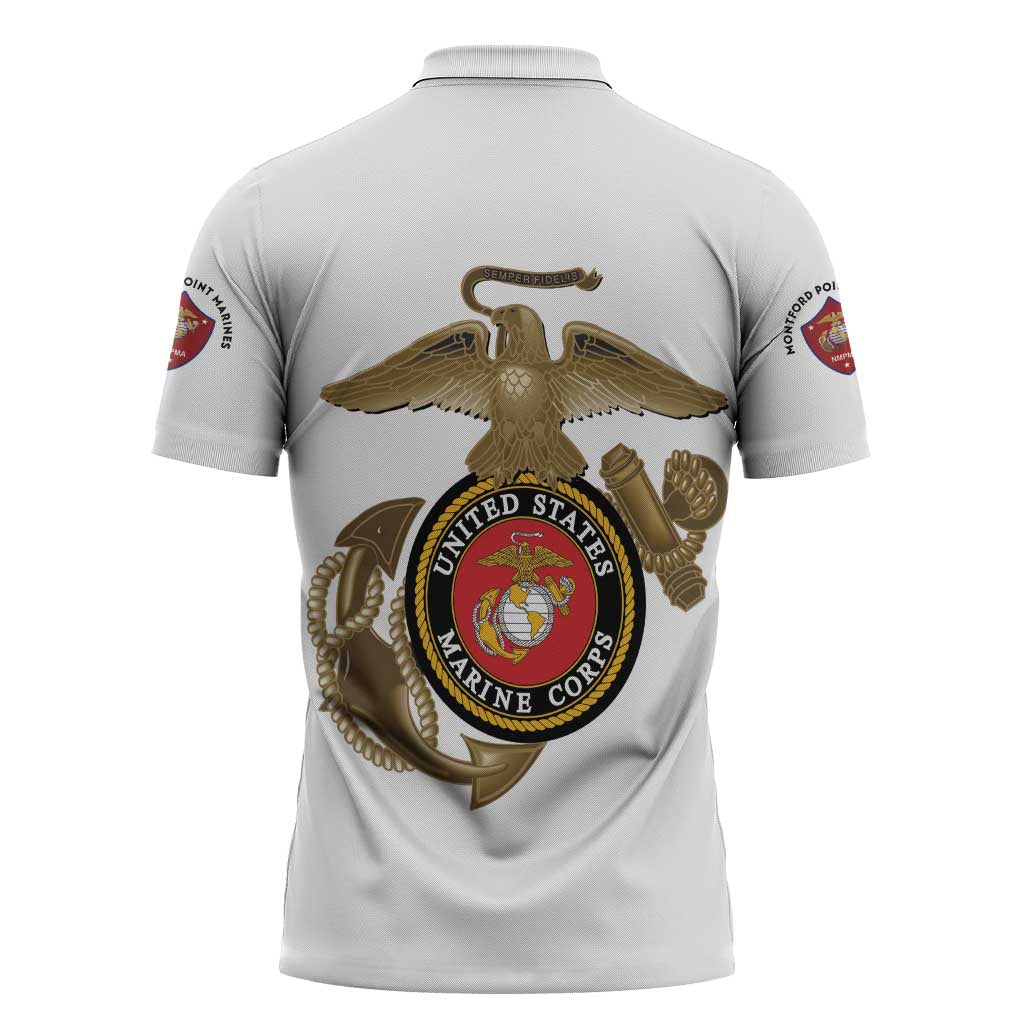 Montford Point Marines Zipper Polo Shirt The Right To Fight - White