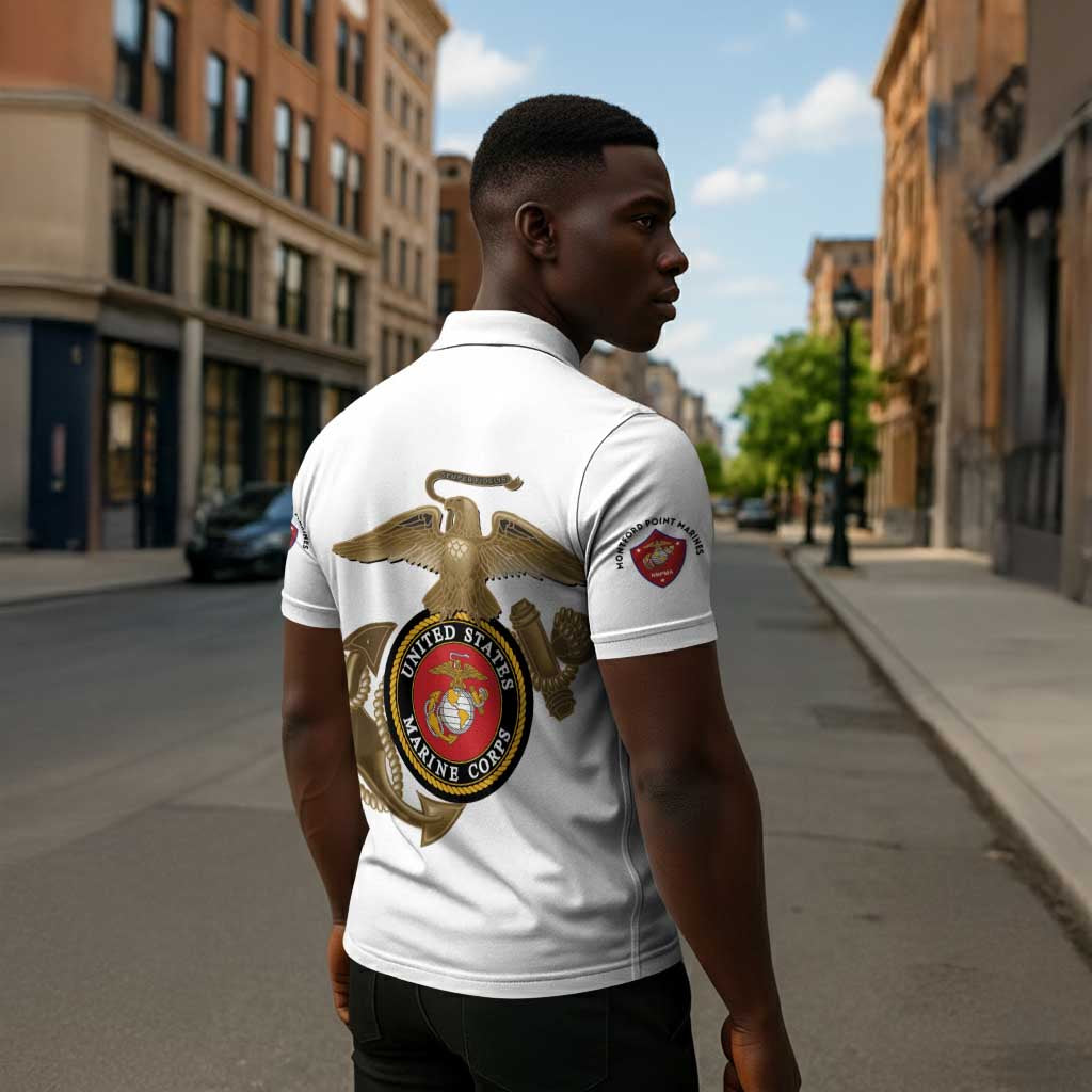 Montford Point Marines Zipper Polo Shirt The Right To Fight - White