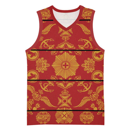 Basotho Blanket Basketball Jersey Lesotho Seanamarena Kharetsa Royal Red LT15