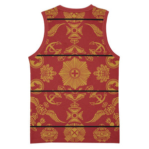 Basotho Blanket Basketball Jersey Lesotho Seanamarena Kharetsa Royal Red LT15