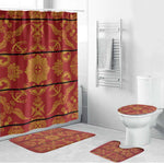 Lesotho Seanamarena Kharetsa Royal Red Bathroom Set Basotho Traditional Blanket Style