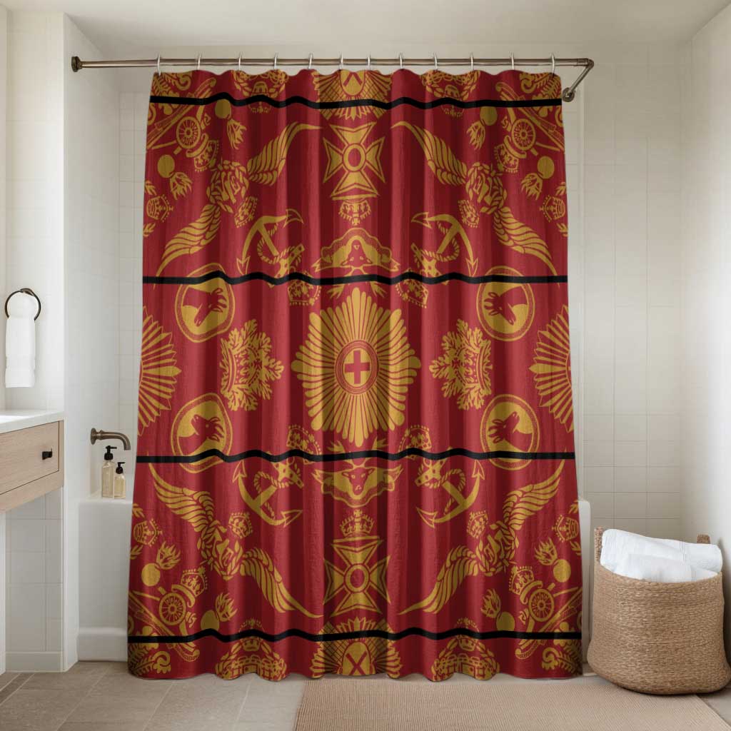 Lesotho Seanamarena Kharetsa Royal Red Bathroom Set Basotho Traditional Blanket Style