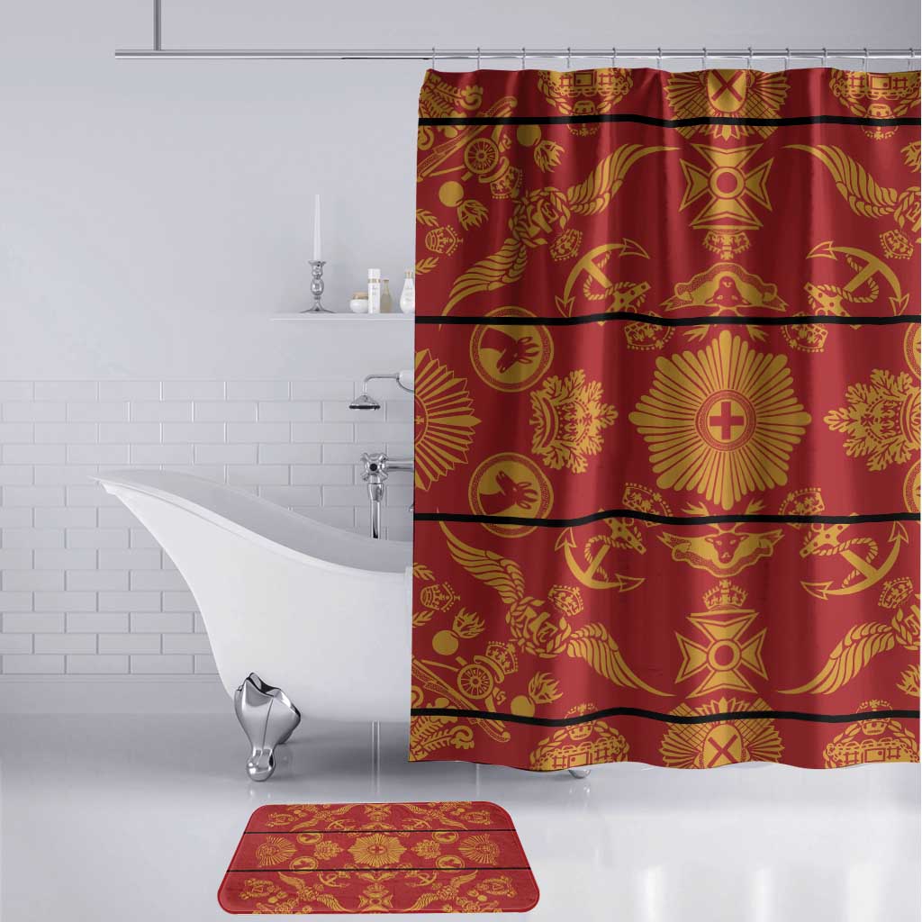 Lesotho Seanamarena Kharetsa Royal Red Bathroom Set Basotho Traditional Blanket Style
