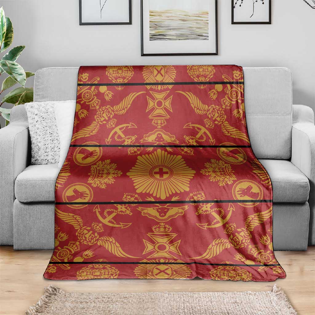 Basotho Blanket Blanket Lesotho Seanamarena Kharetsa Royal Red - African Pride