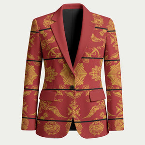 Lesotho Seanamarena Kharetsa Royal Red Blazer Basotho Traditional Blanket Style