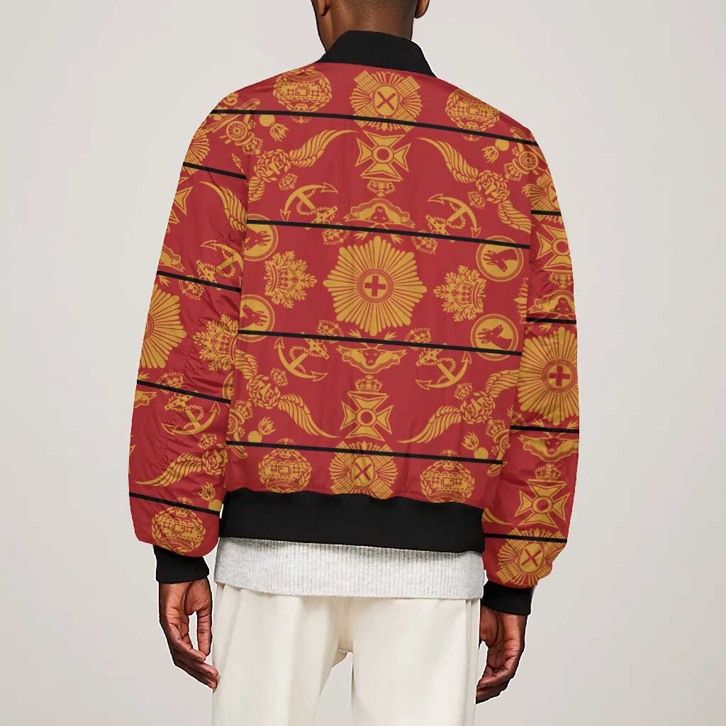 Basotho Blanket Bomber Jacket Lesotho Seanamarena Kharetsa Royal Red - African Pride