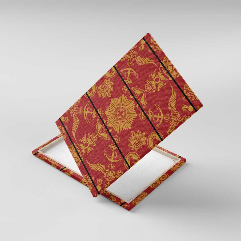 Basotho Blanket Canvas Wall Art Lesotho Seanamarena Kharetsa Royal Red - African Pride