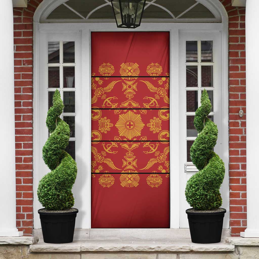 Lesotho Seanamarena Kharetsa Royal Red Door Cover Basotho Traditional Blanket Style