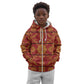 Basotho Blanket Kid Hoodie Lesotho Seanamarena Kharetsa Royal Red - African Pride