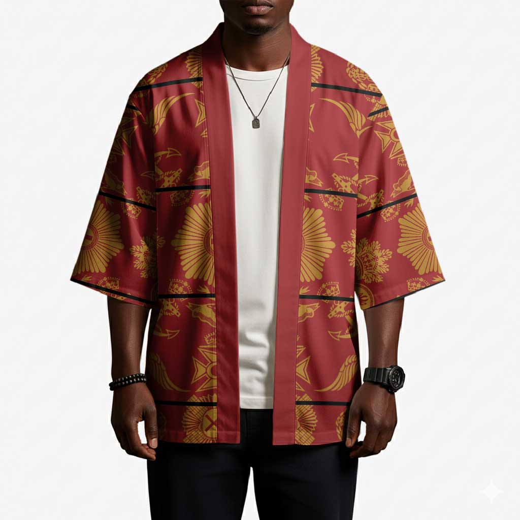 Lesotho Seanamarena Kharetsa Royal Red Kimono Basotho Traditional Blanket Style