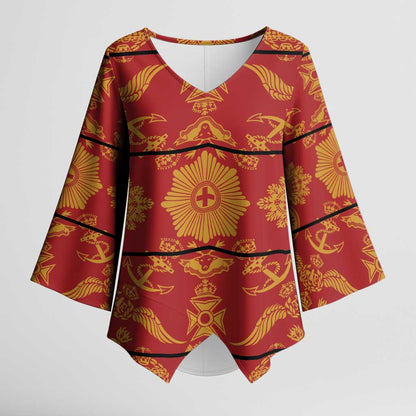 Lesotho Seanamarena Kharetsa Royal Red Kimono Sleeve Blouse Basotho Traditional Blanket Style