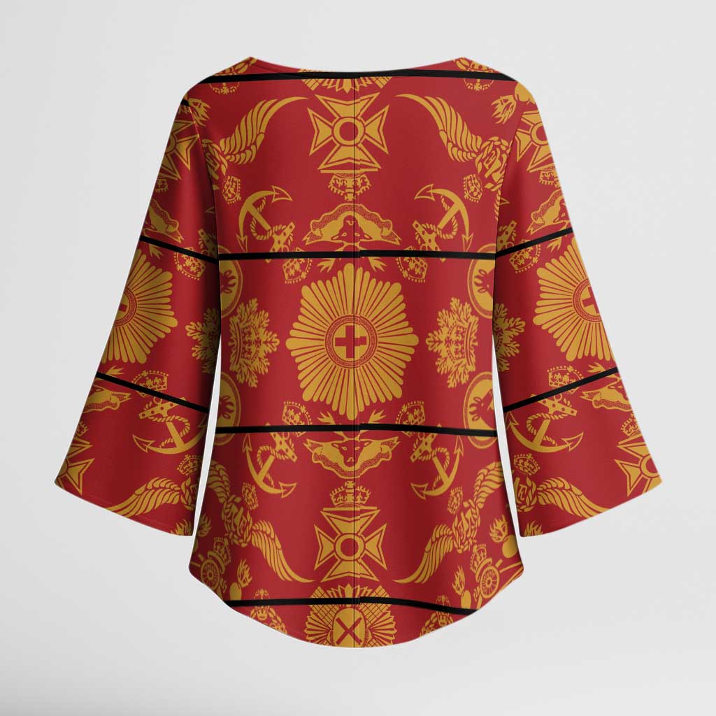 Lesotho Seanamarena Kharetsa Royal Red Kimono Sleeve Blouse Basotho Traditional Blanket Style