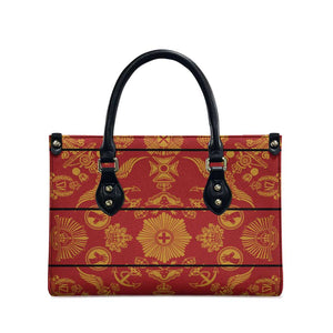 Lesotho Seanamarena Kharetsa Royal Red Leather Bag Basotho Traditional Blanket Style