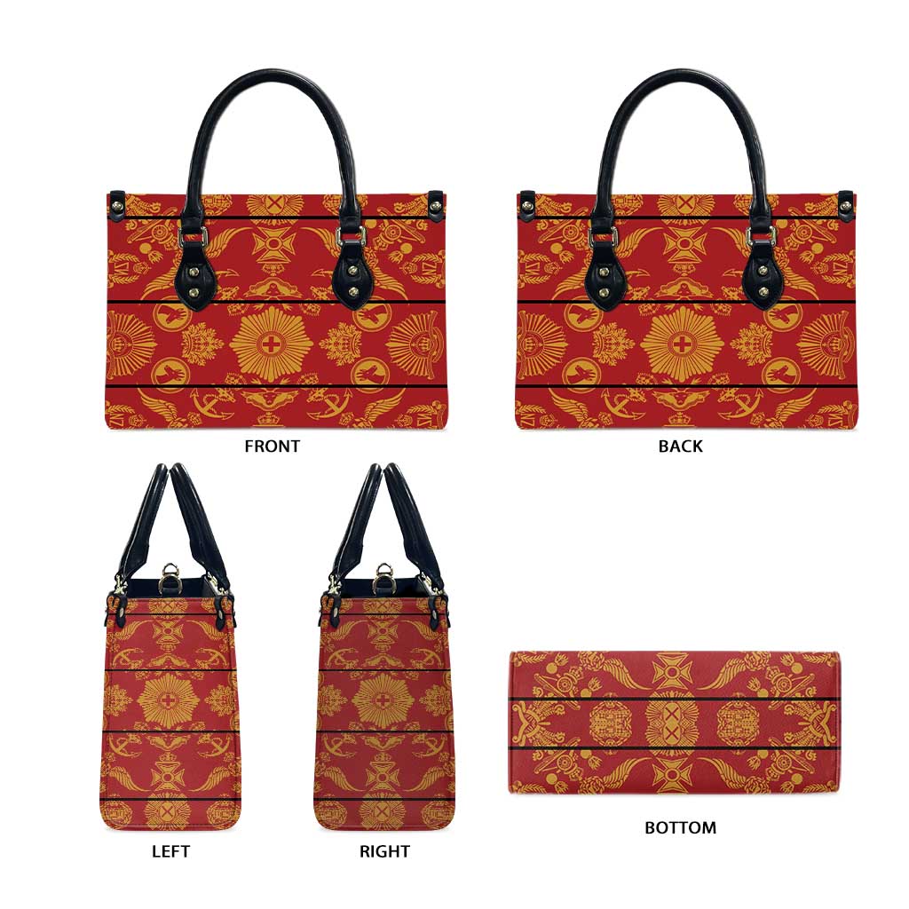 Lesotho Seanamarena Kharetsa Royal Red Leather Bag Basotho Traditional Blanket Style